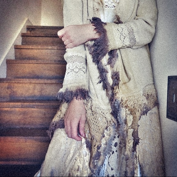 Sweaters - Upcycled lace cardigan